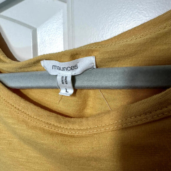 Maurices Split Sleeve Ruffle Top Tee Flowy Orange Womens Large Cotton Blend - Picture 2 of 4